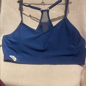 Athletic Works Blue Racerback Sports Bra Moisture-Wicking